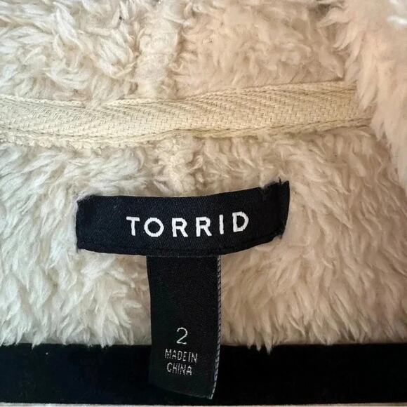 Torrid womens fuzzy jacket hoodie full zip cozycore lightweight plus size - Picture 10 of 13